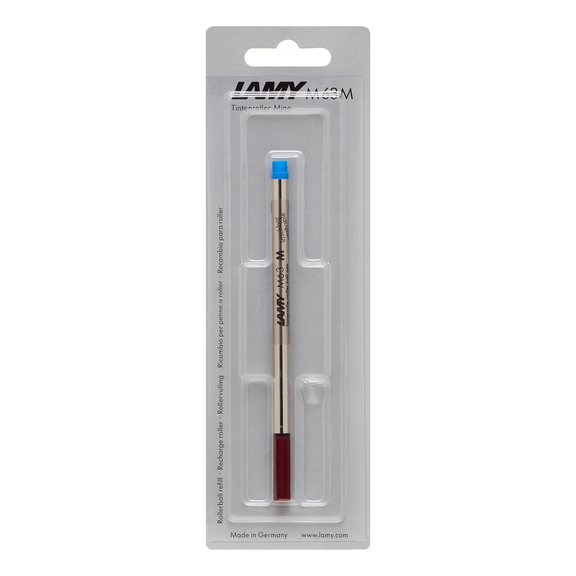 LAMY M63 Rollerball Pen Refill - Medium - Blue Ink - Pack of 4