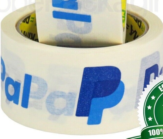 1 Roll Of 100% Recyclable 2"" (50mm) PayPal White Kraft Paper Eco Packing Tape