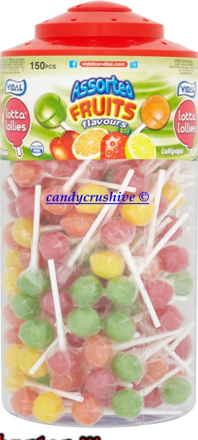 Vidal Assorted Fruits Lollies Lollipops Mixed - 150 Lollies