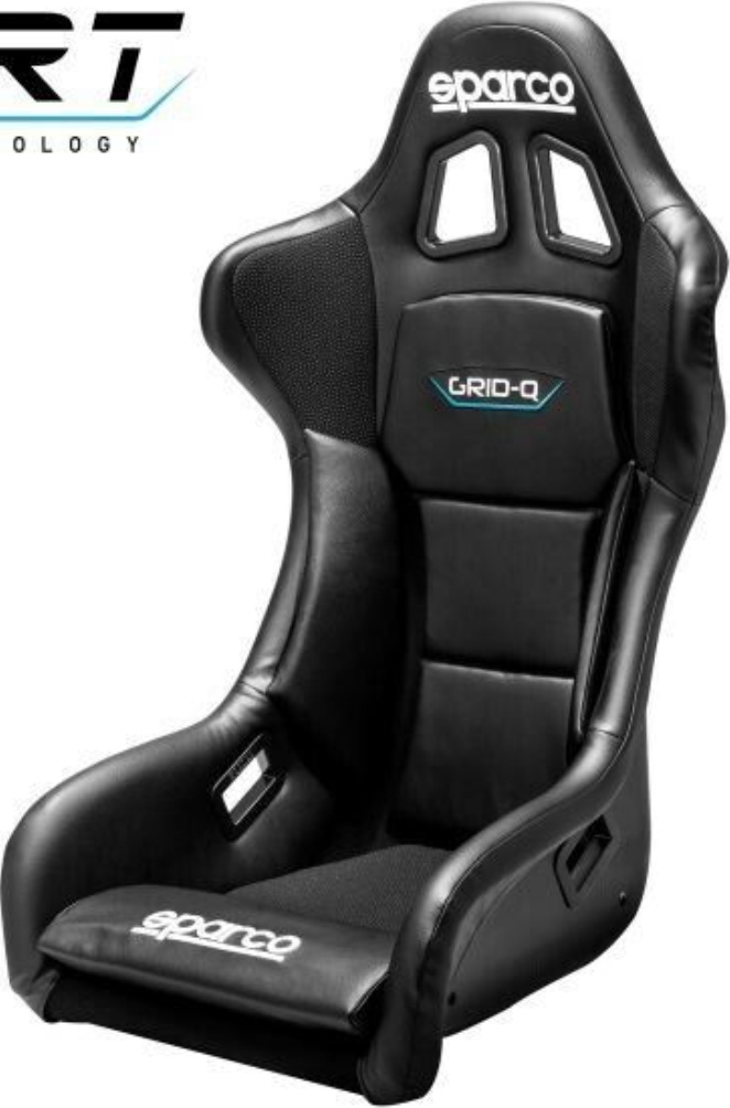 Sparco Grid Q Sky Ultralight Fibreglass Seat with Vinyl Cover, Black