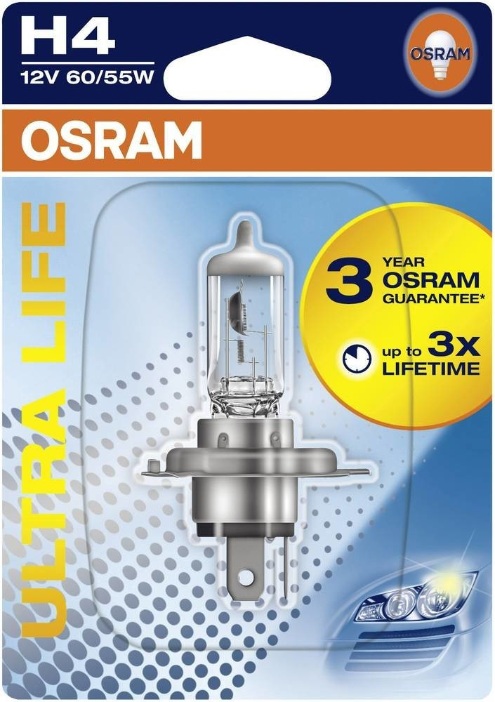 OSRAM H4 ULTRA LIFE HALOGEN HEADLAMP BULB 472 P43t 12v 60/55w A1823