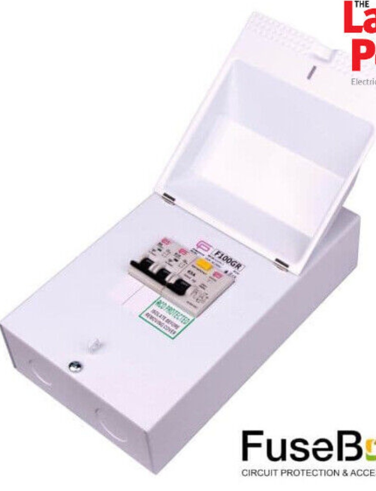 Fusebox F300GRA 2 Way Metal Garage Consumer Unit & 2 MCBs 63A RCD 18th Edition