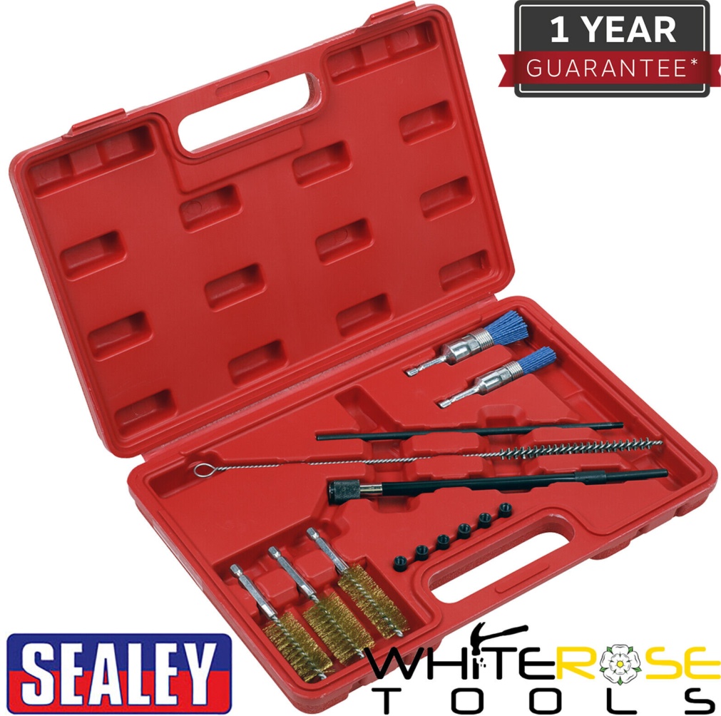 Sealey Injector Bore Cleaning Brush Set 14Pc - Vs1900, Red - Image 4
