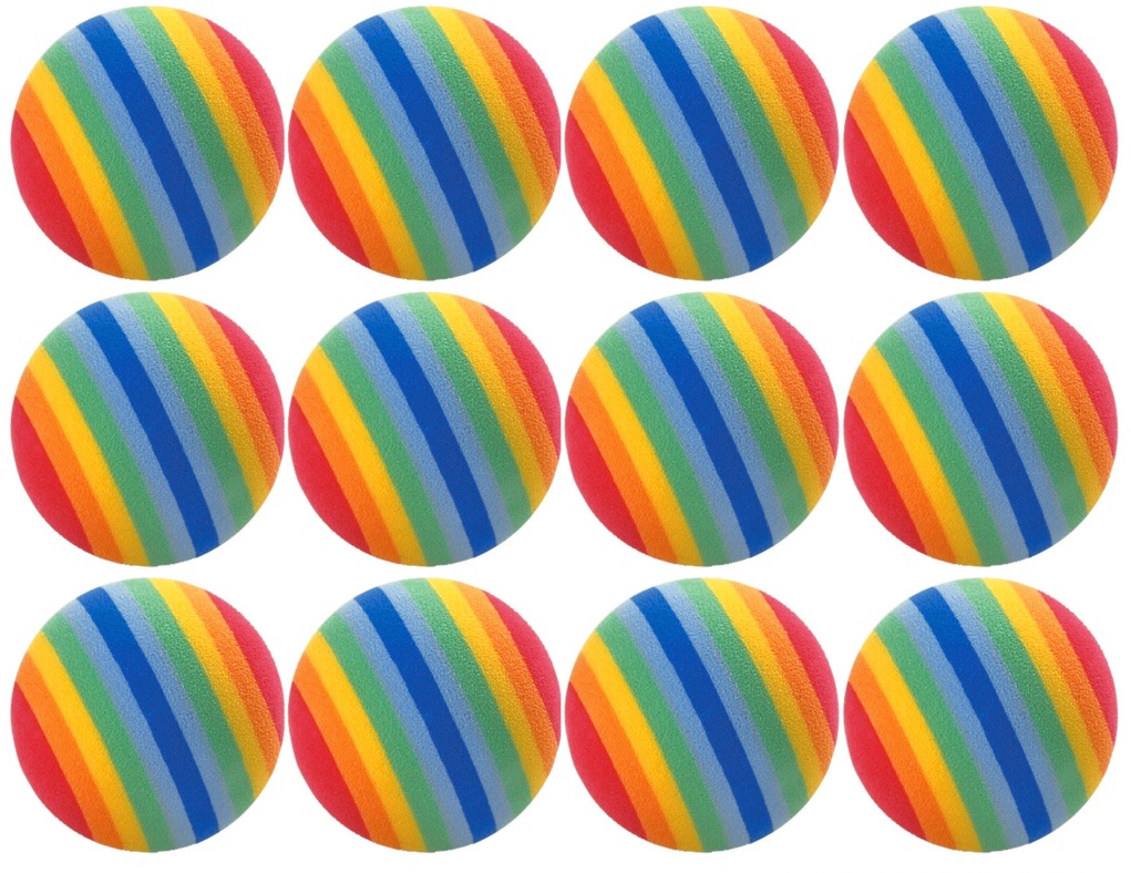 GOLF FOAM PRACTICE BALLS X 12 / HOME GOLF PRACTICE BALLS / RAINBOW BALLS 12 PACK