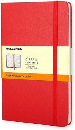 Moleskine Pocket Ruled Hardcover Notebook Red