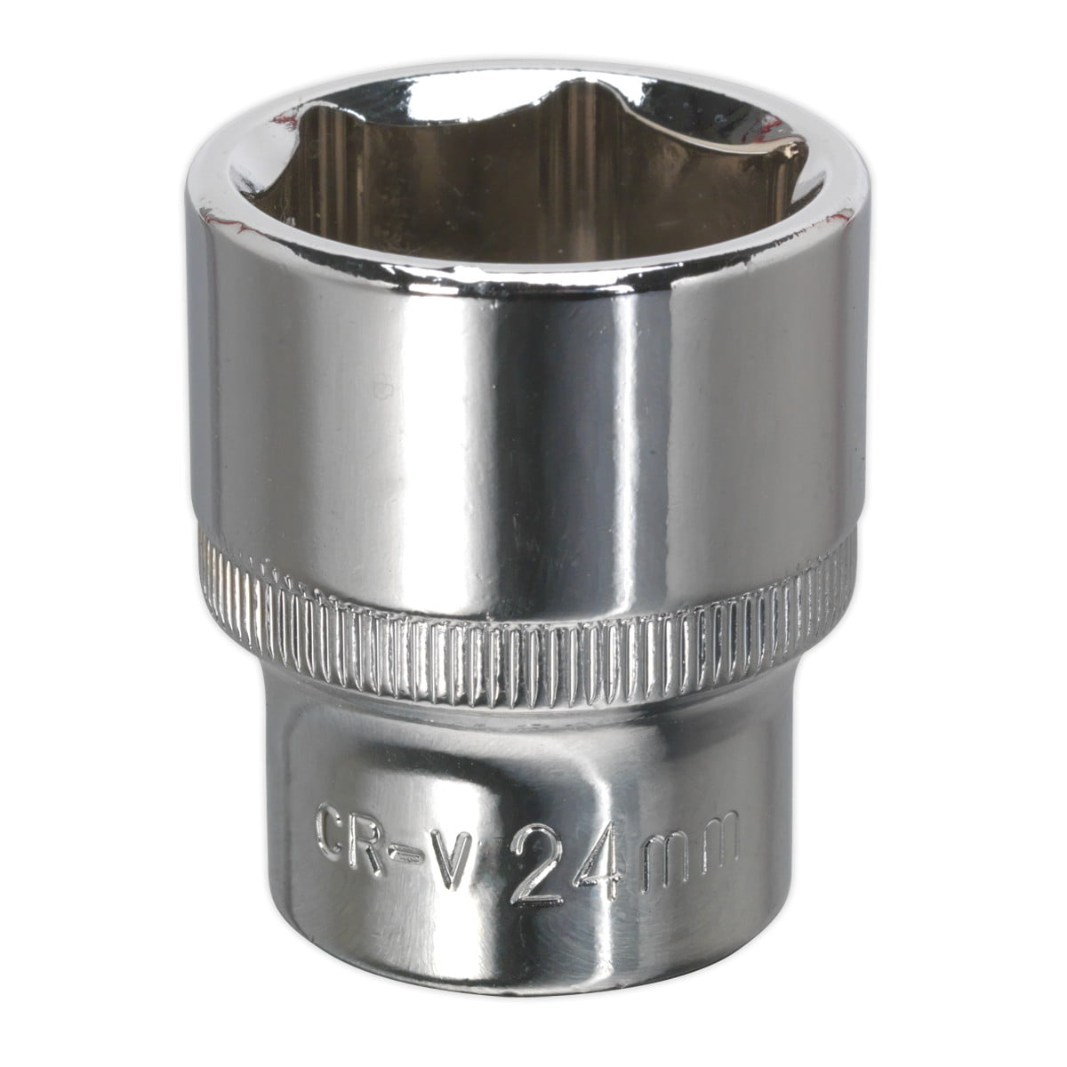 Sealey SP1224 Premier Fully Polished Socket 1/2""Sq Drive 24mm