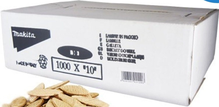 MAKITA P-08844 (pkt of 1000) Biscuit dowel Nr.10 54 x 19.5 x 4mm