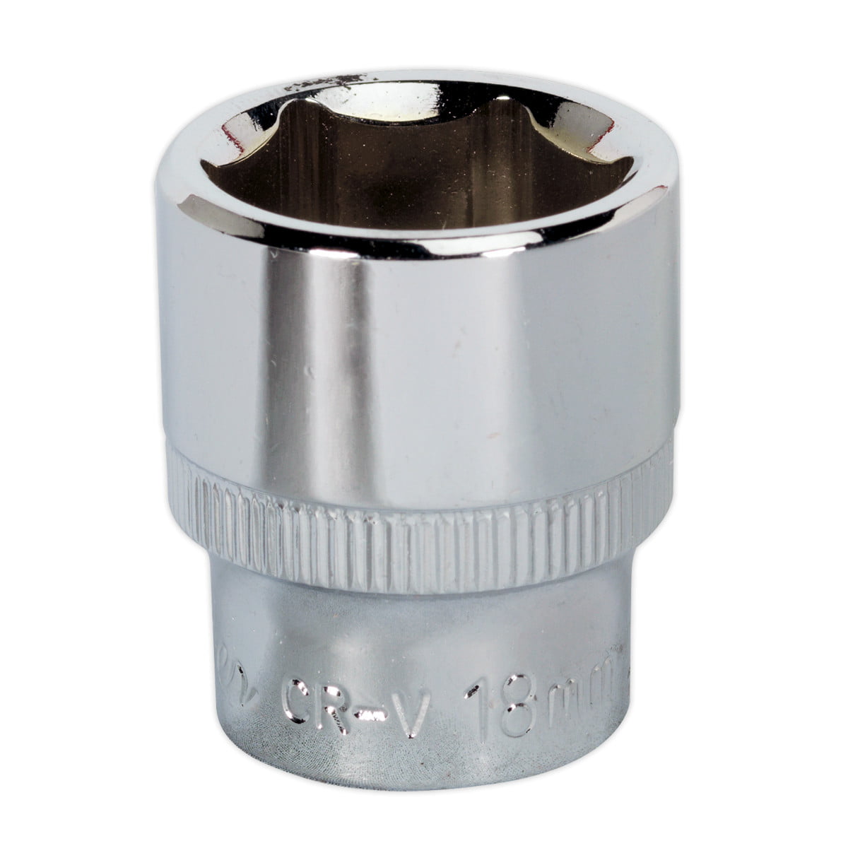 Sealey SP3818 Premier Fully Polished Socket 3/8""Sq Drive 18mm
