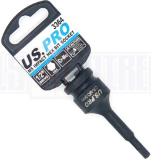 US PRO Tools 1/2"" DR Impact Hex Bit Socket M5 X 78MM 3364