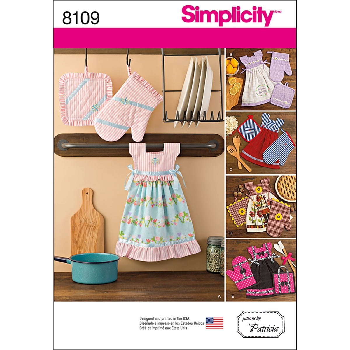 SIMPLICITY 8109 TOWEL DRESSES POT HOLDER OVEN MITT Sewing Pattern