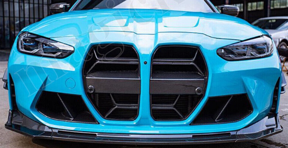 FOR 21-23 BMW M3 G80 M4 G82 G83 CSL STYLE GLOSS BLACK FRONT BUMPER GRILL GRILLE
