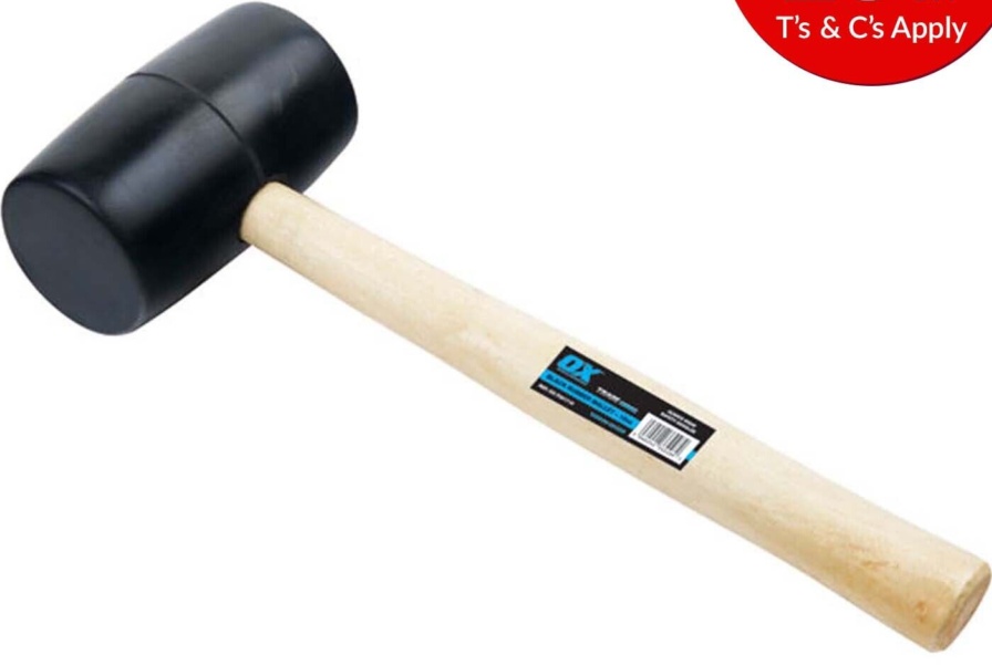 OX Tools OX-T081732 Trade Black Rubber Mallet With Wooden Handle | 32oz