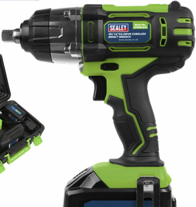 SEALEY IMPACT WRENCH 18V LITHIUM-ION 1/2"" CORDLESS 3AH BATTERY IN CASE CP400LIHV