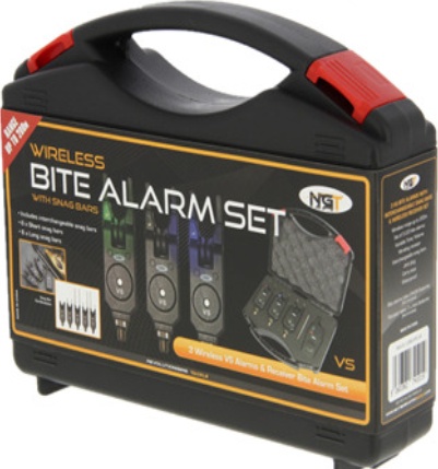 Ngt Carp Fishing Bite Alarm With Snag Ears & Reciever Set Vs Alarms In Case - Image 2