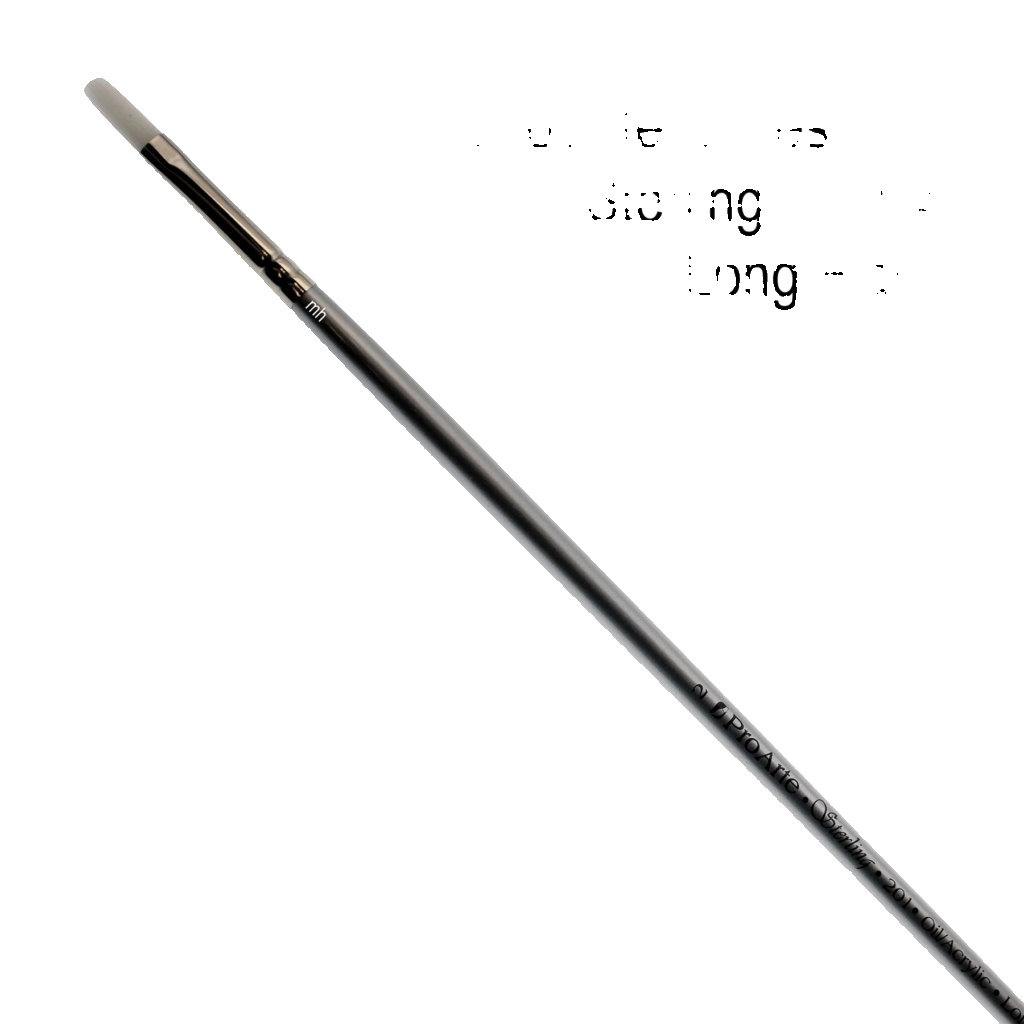 Artists acrylic Oil paint brush single long flat Pro Arte 201 Sterling Acrylix