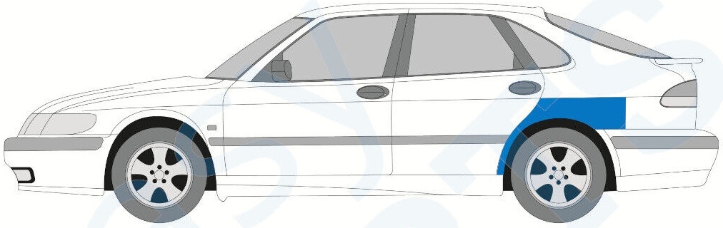 SAAB 9-3 1998-2002 5 DOOR REAR WHEEL ARCH REPAIR PANEL REAR WING / LEFT LH