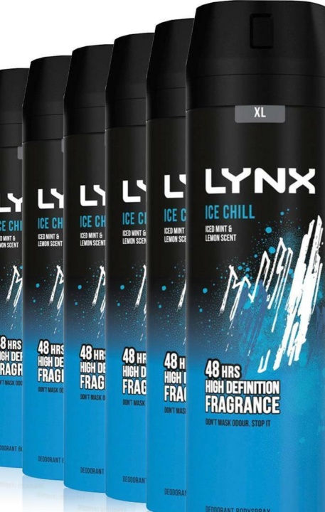 Lynx XL Ice Chill 48H Fresh Iced Mint & Lemon Scent Body Spray Deodorant,3x200ml