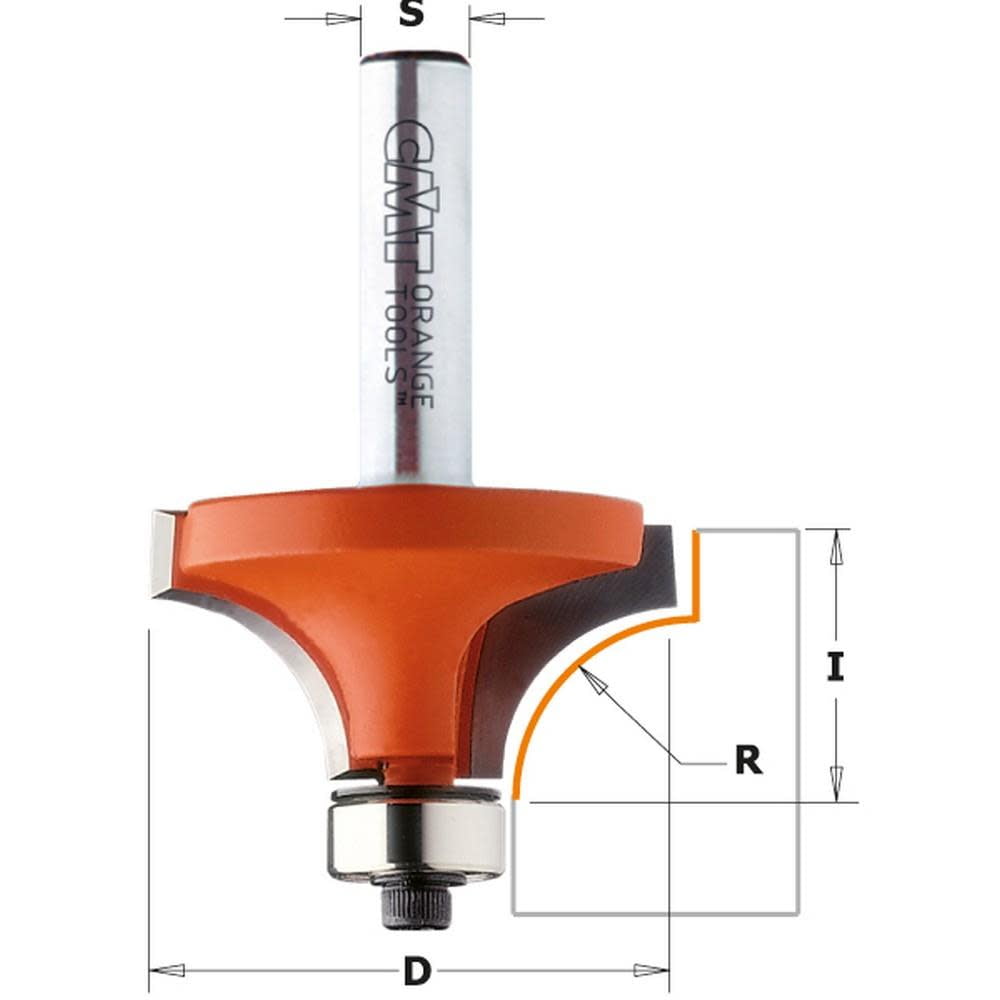 CMT Roundover Router Bit - 16mm radius x 1/2 shank