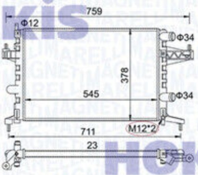 MAGNETI MARELLI 350213829000 Radiator, engine cooling for OPEL,VAUXHALL