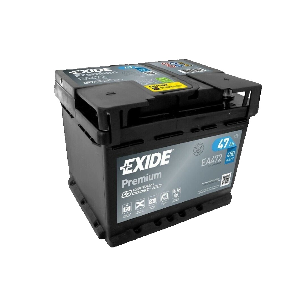 Car Battery EA472 Exide 063 450A 47Ah 4Yr Warranty 207x175x175 Premium