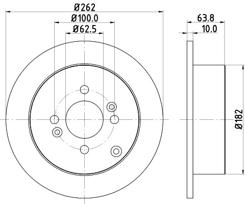 2x Rear Brake Disc Fits Hyundai Kia Mintex MDC1818 Outer Ø 262mm Solid - Image 2