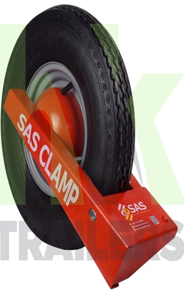 SAS Security Wheel Clamp to fit 8"", 10"", 12"", suits many unbraked trailers