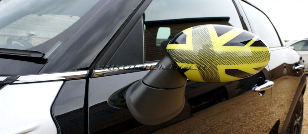 MK3 MINI Cooper/S/ONE JCW F55 F56 F57 YELLOW Union Jack Mirror Cap Covers LHD