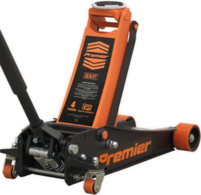 Sealey 4040AO Jack 4 Tonne Orange Workshop Trolley Rocket Lift PU Wheels