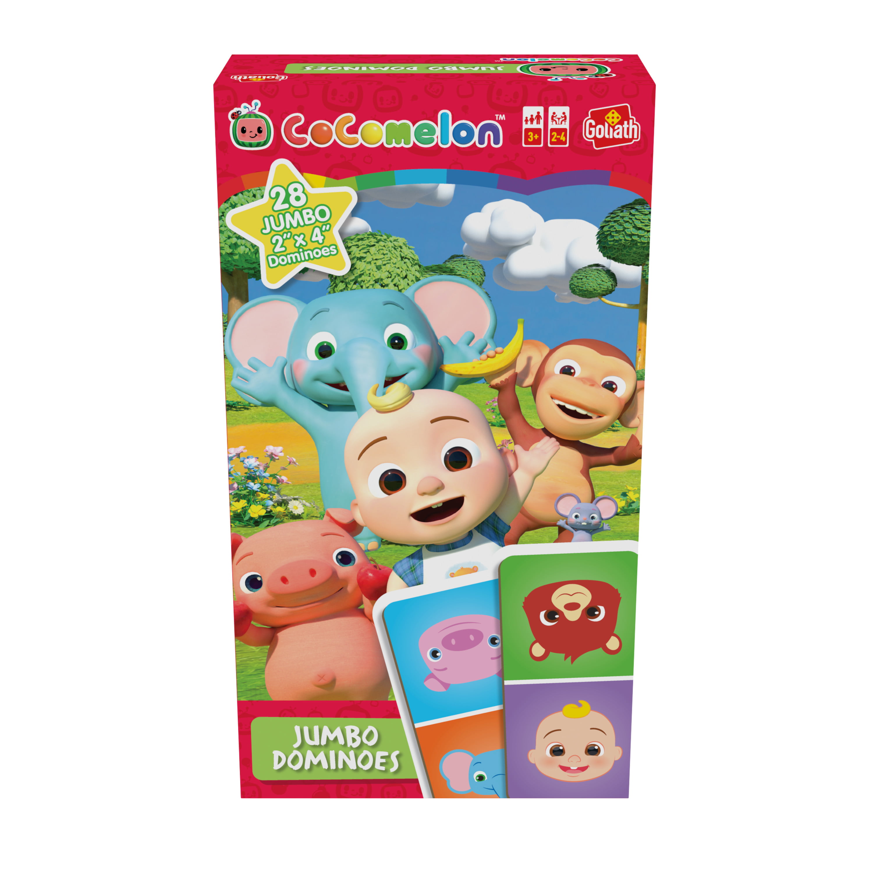 Goliath Games Cocomelon - Jumbo Dominoes | Jumbo Double-Sided Dominoes With Easy To Read Numbers And Cocomelon Characters | For 2-4 Players | Ages 3+ Size 28