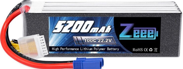 Zeee 6S 22.2V 100C 5200mAh LiPo Battery EC5 for RC Car Truck Airplane Quad FPV