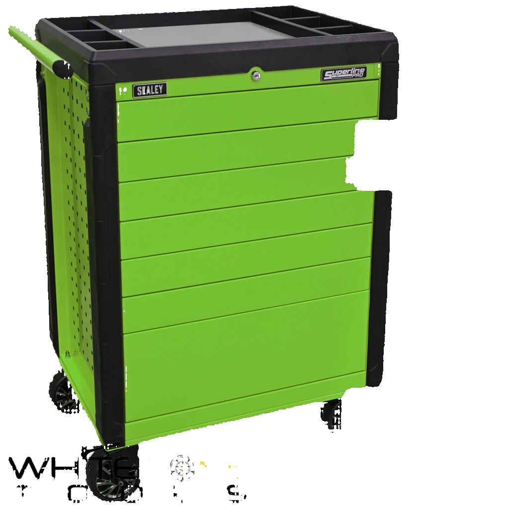 Sealey APPD7G Superline PRO Push-To-Open Rollcab 7 Drawer - Green