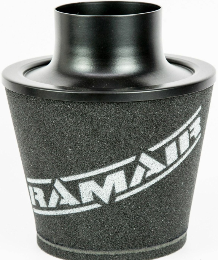 Ramair Black Large Aluminium Induction Cone Air Filter 100Mm Od Neck Universal