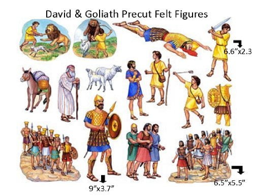 Story Time Felts David And Goliath Felt Figures For Flannel Board Bible Stories-Precut