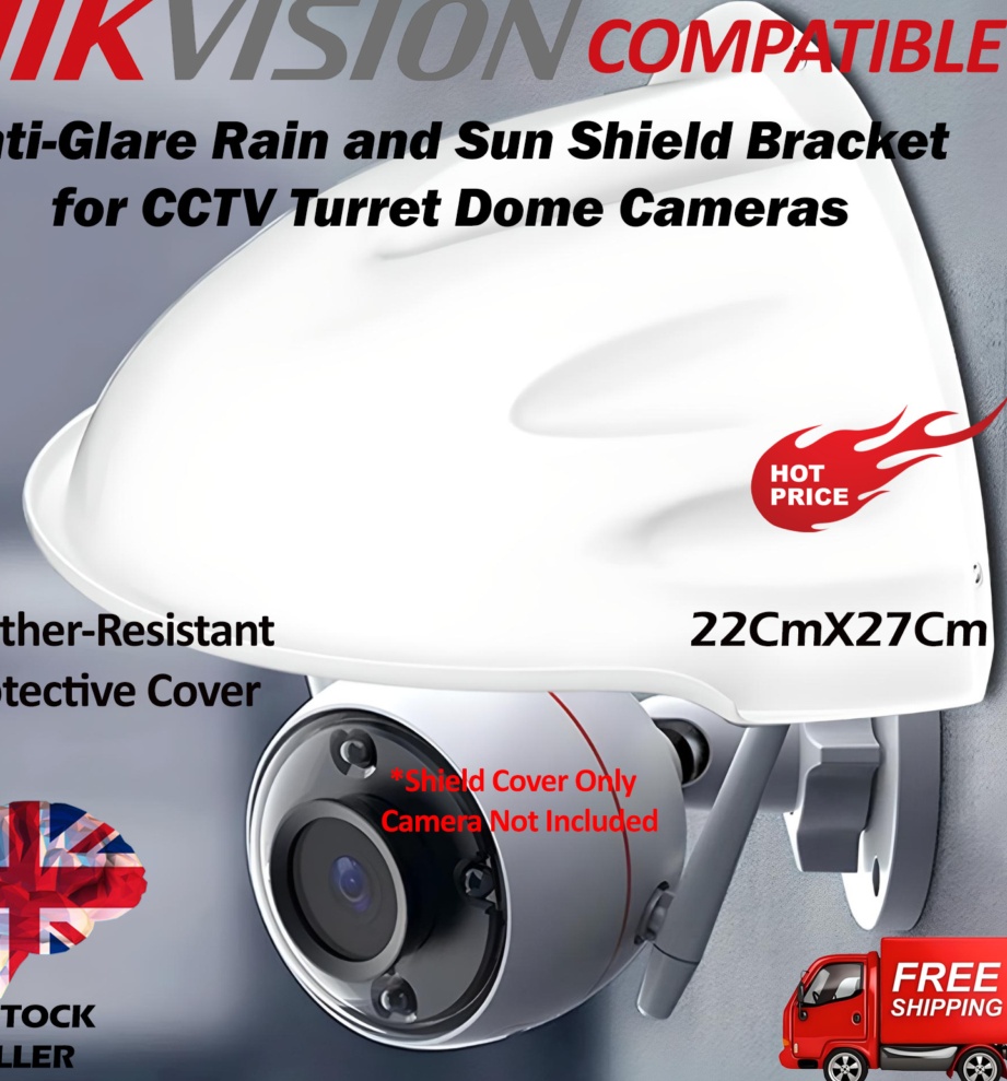 Rain Sun Shield Weather Cover Anti Glare CCTV Turret Dome Cameras 270xx220mm UK