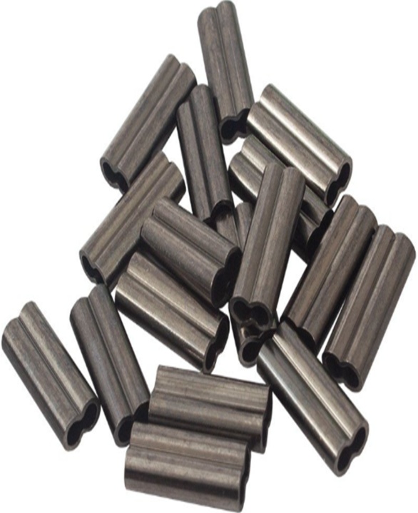50 DOUBLE MONO CRIMPS 150lb / 1.6mm FOR SEA FISHING LINE RIGS PIKE WIRE TRACE