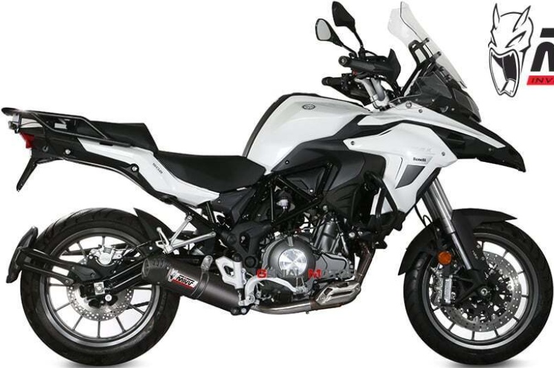 Mivv Approved Exhaust Muffler Oval Carbon Carbon Cap BENELLI TRK 502 2017 > 2023