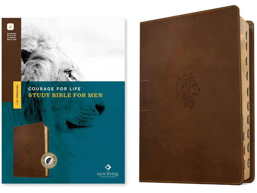 NLT Courage for Life Study Bible for Men (Leatherlike, Rustic... - 9781496475572