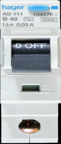 HAGER 40 AMP CURVE B 6kA 30mA RCBO TYPE AC AD111 104276