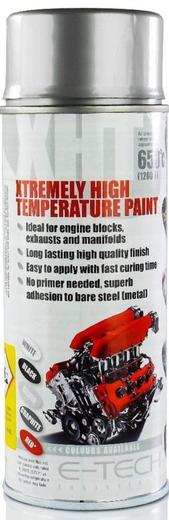E-TECH XHT SILVER EXtremely High Temperature Paint VHT Car Engine Exhaust 400ml