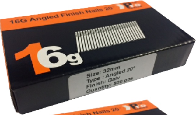 32mm+38mm 16g ANGLED 20� Nails, 2x500 pack + 1 Gas Cell for Paslode, S6,Hitachi