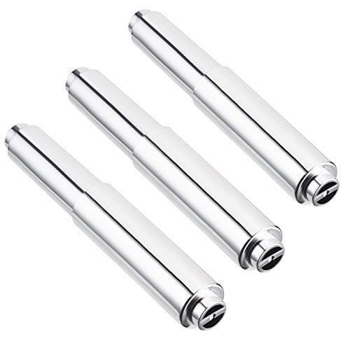 Bememo 3 Pack Toilet Paper Holder Roller Toilet Tissue Holder Replacement Plastic Spring Loaded (Chrome Big End)