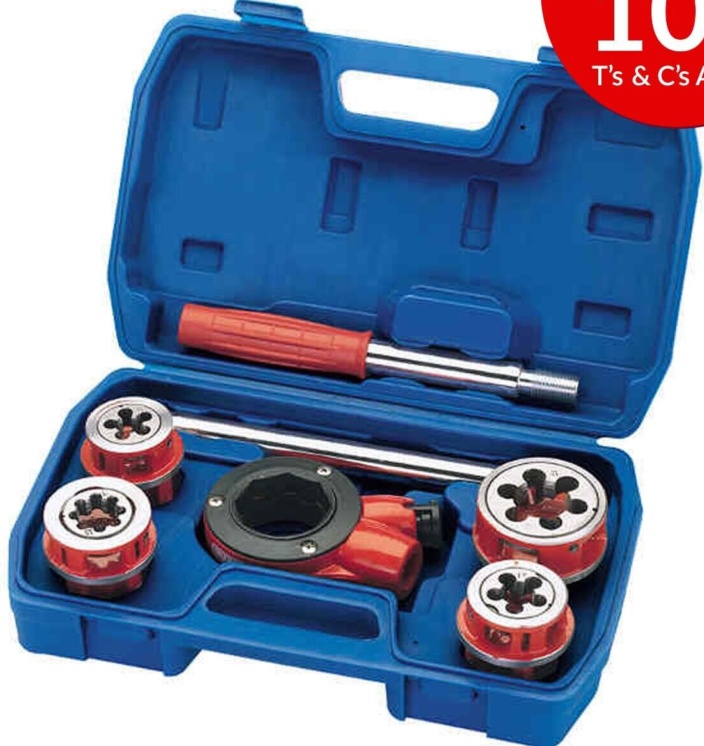 Draper 7 Piece Ratchet Pipe Threading Repair Kit Metric - Image 4