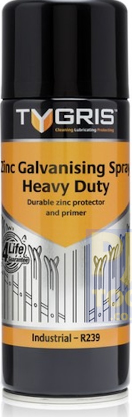 Tygris R239 400ml cold galvanising zinc spray aerosol 99% galv heavy duty