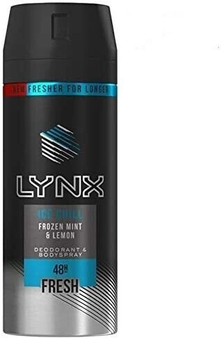 6 Pack Lynx 48H Fresh Deodorant Bodyspray, Ice Chill, 200ml