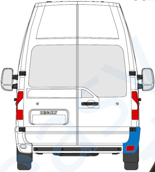 RENAULT MASTER OPEL MOVANO NV 400 2010- REAR BUMPER / PAIR