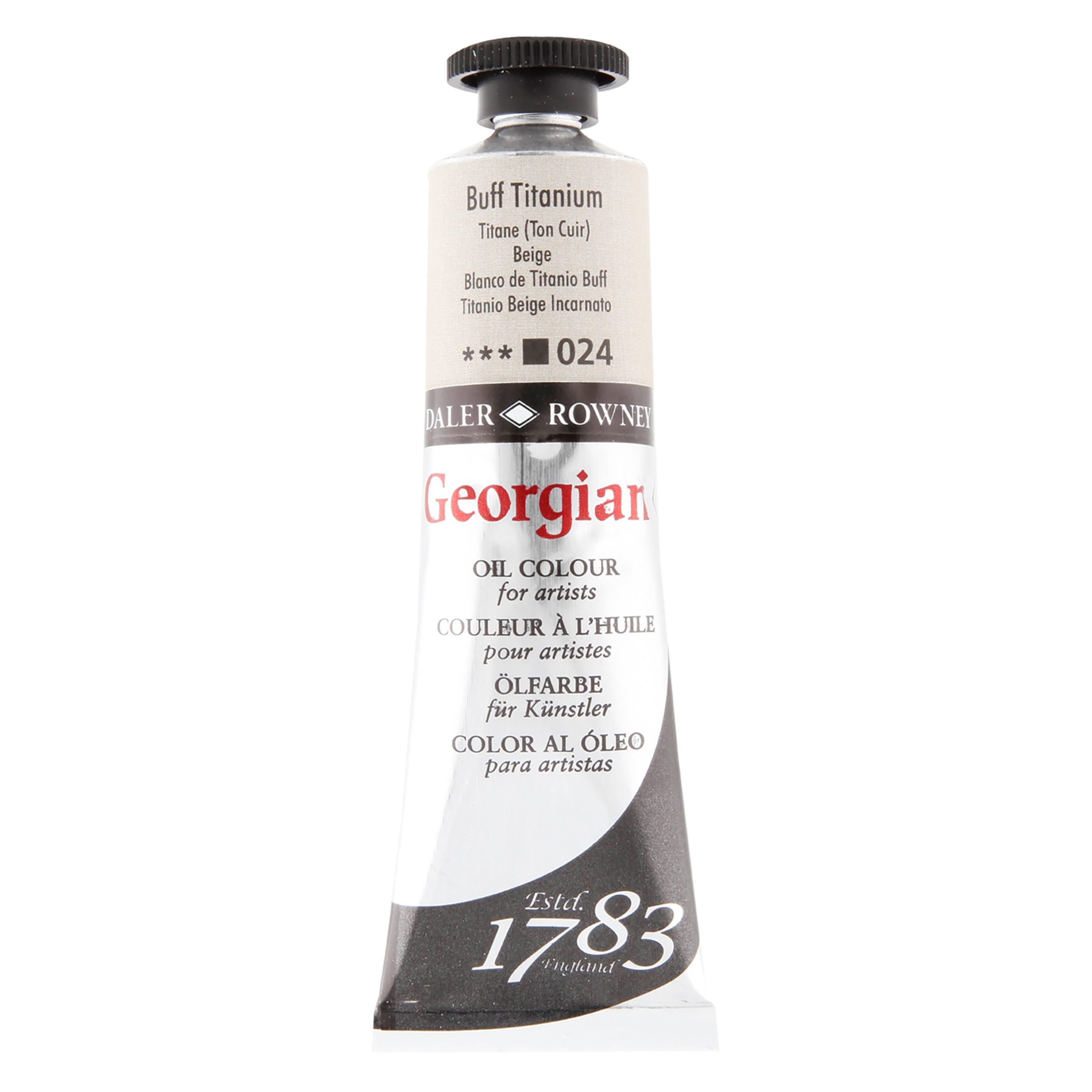 Daler-Rowney Georgian Oil Paint PW6 38ml Tube For Artists Buff Titanium