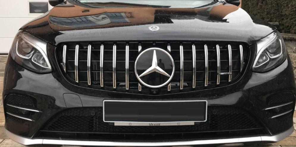 Fits Mercedes GLC X253 C253 15-19 Front Grille Black Chrome