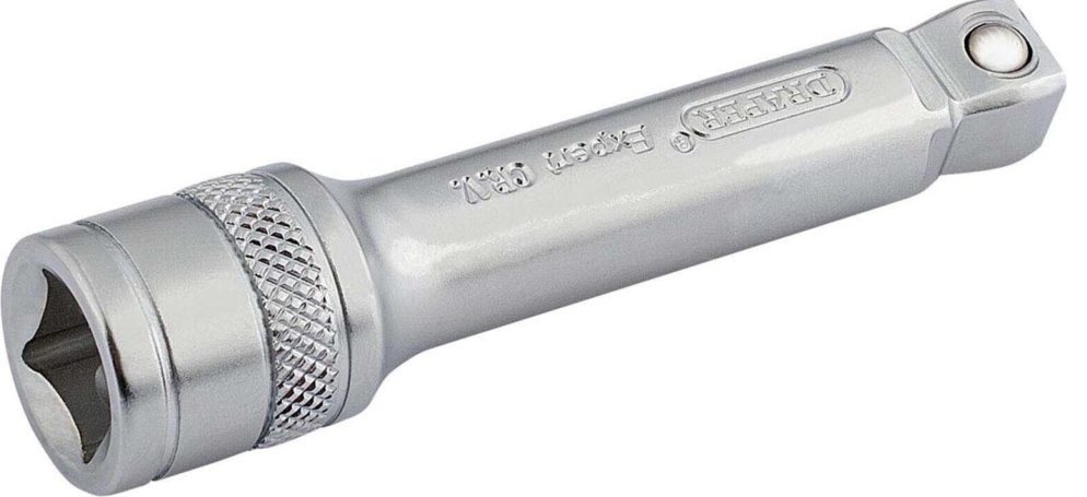 Draper 16743 Satin Chrome Wobble Extension Bar 3/8"" Sq Dr 75mm