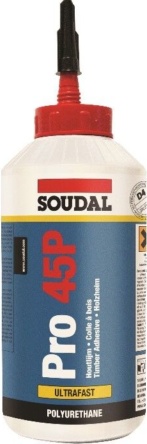 Soudal PRO 45P Polypropylene PU Water Resistant Wood Glue Adhesive 750G Box Of 6