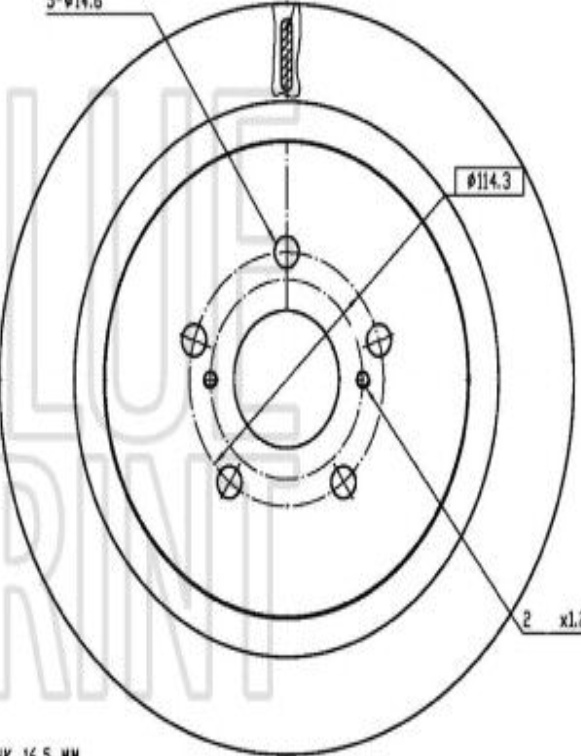 Blueprint ADBP430051 Brake Disc Rear Coated 338mm Outer Diameter Fits Lexus RX